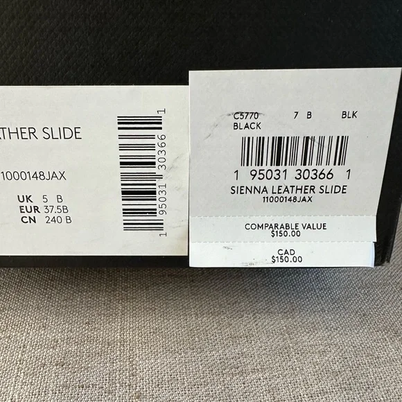 Coach black leather/gold buckle Sienna Leather Slide, size 7 - Picture 5 of 5